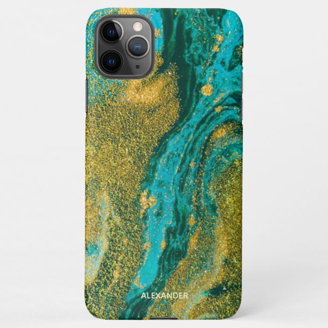 Personalised Agate Handwritten Name Trendy Modern iPhone Case (Back)