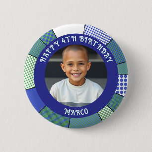 Personalised Age, Name and Photo Birthday 6 Cm Round Badge