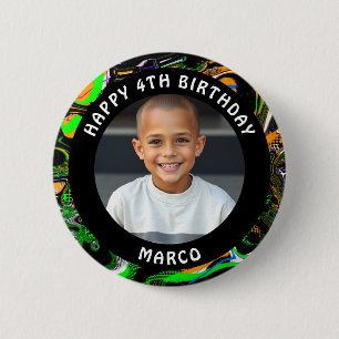 Personalised Age, Name and Photo Birthday 6 Cm Round Badge