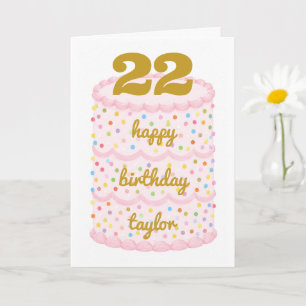 Personalised Age & Name Confetti Birthday Cake Card
