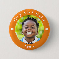 Personalised Age, Photo And Name Birthday Orange