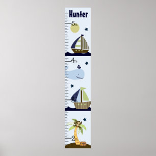 Personalised Ahoy Mate/Sailboat/Whale Growth Chart