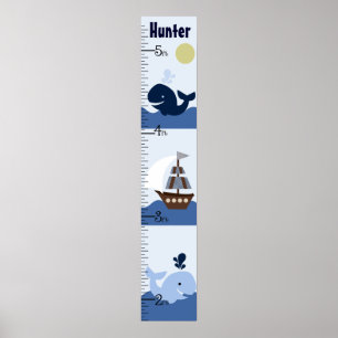 Personalised Ahoy Mate/Sailboat/Whale Growth Chart