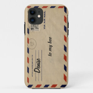 personalised air mail envelope iphone case