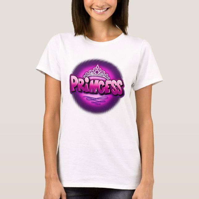 Personalised Airbrush princess design T-Shirt (Front)