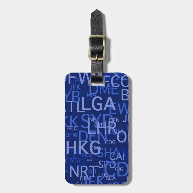 Personalised Airport Codes Luggage Tag (Front Vertical)
