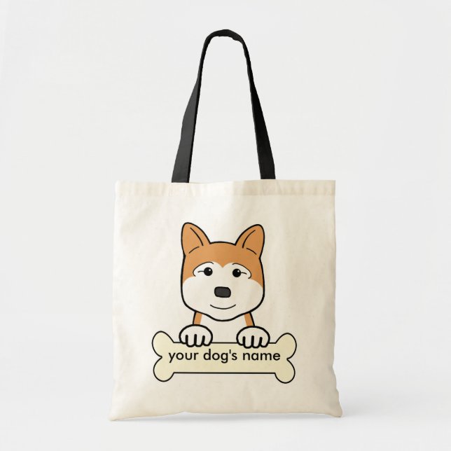 Personalised Akita Tote Bag (Front)