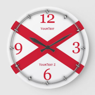 Personalised Alabama State Flag on a Large Clock