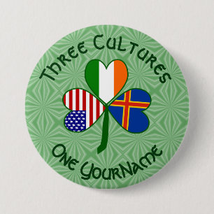 Personalised Åland Islands Shamrock 7.5 Cm Round Badge