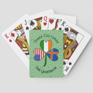 Personalised Åland Islands Shamrock  Playing Cards