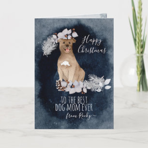 Personalised Alano Español Big Brown Dog Christmas Holiday Card
