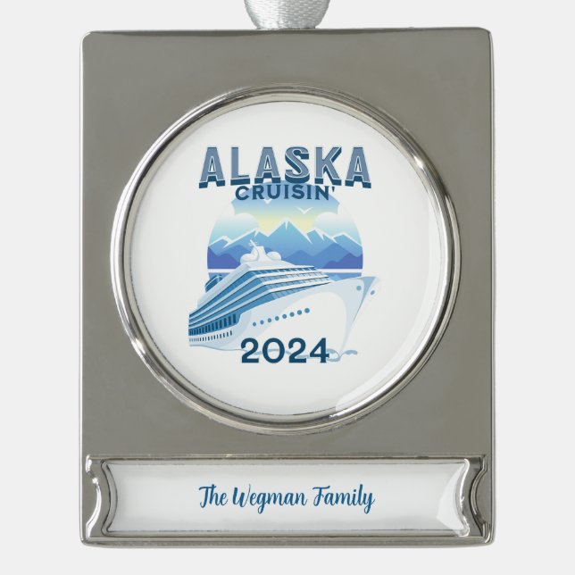 Personalised Alaska Cruisin' 2024 Banner Ornament (Front)