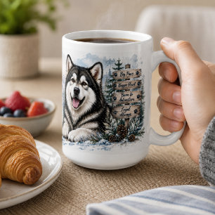 Personalised Alaskan Malamute Winter Mountain Dog Coffee Mug