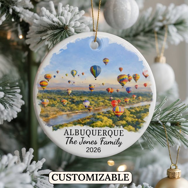Personalised Albuquerque, Custom New Mexico Ceramic Tree Decoration (Creator Uploaded)