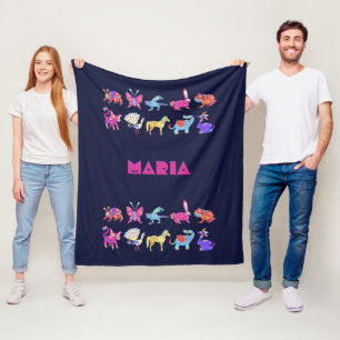 Personalised Alebrije Blanket Mexican Art Animals