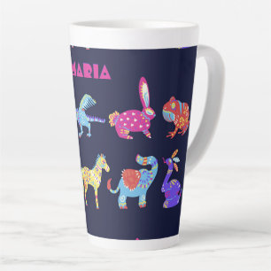 Personalised Alebrije Mexican Animals Folk Art Latte Mug