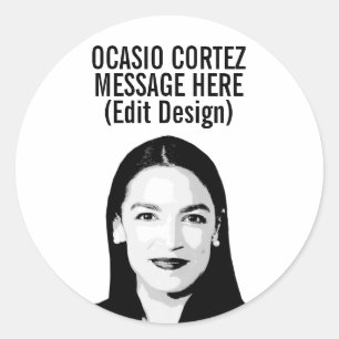 Personalised Alexandria Ocasio-Cortez Classic Round Sticker