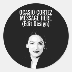 Personalised Alexandria Ocasio-Cortez Classic Round Sticker