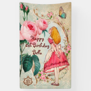 Personalised Alice in Wonderland Birthday Banner