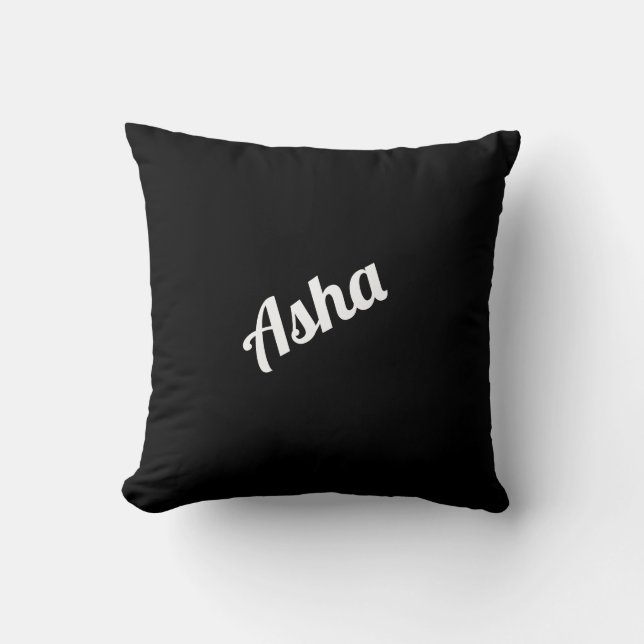 Personalised All Black Throw Pillow (Front)