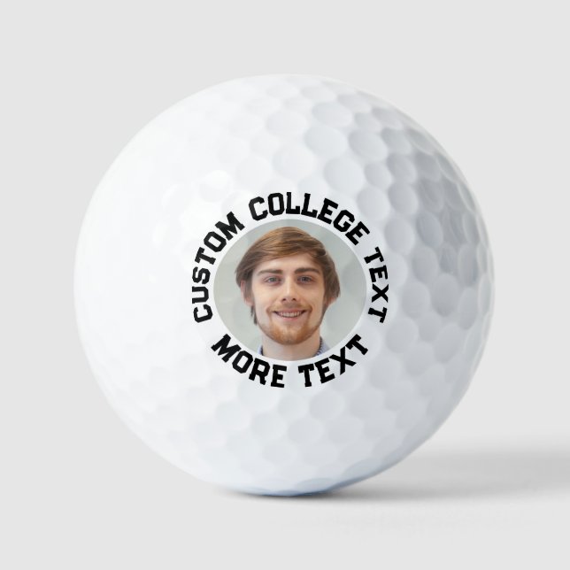 Personalised All College Text Photo Golf Balls (Front)