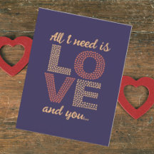 Personalised All I need is love Cute Valentines