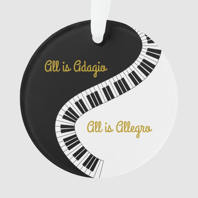 Personalised All is Adagio, All is Allegro Piano Ornament (Front)