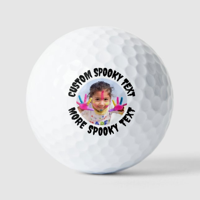 Personalised All Spooky Font Fun Photo Golf Balls (Front)