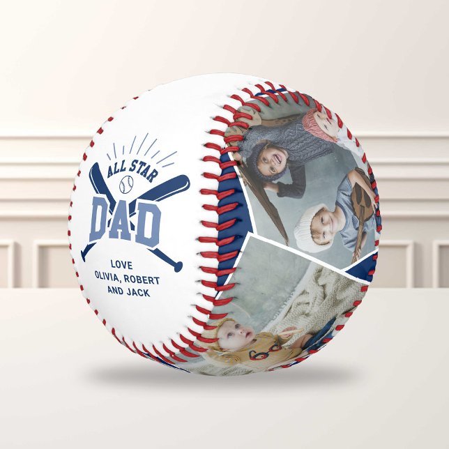 Personalised “All Star Dad” Blue Baseball (Creator Uploaded)