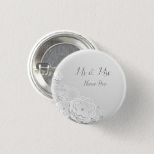 Personalised All White 3 Cm Round Badge