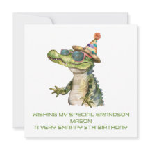 Personalised Alligator Birthday Card Son Grandson 