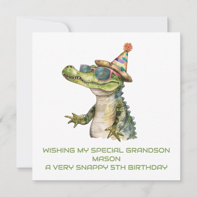 Personalised Alligator Birthday Card Son Grandson  (Front)