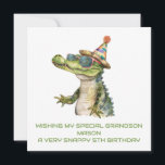 Personalised Alligator Birthday Card Son Grandson<br><div class="desc">Personalised Alligator Birthday Card Edit all text to meet your needs</div>