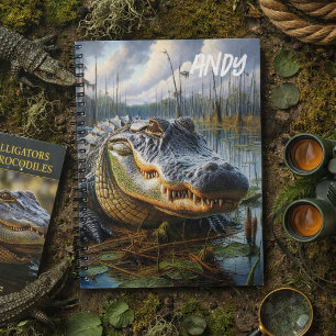 Personalised Alligator Swamp for Boys Notebook