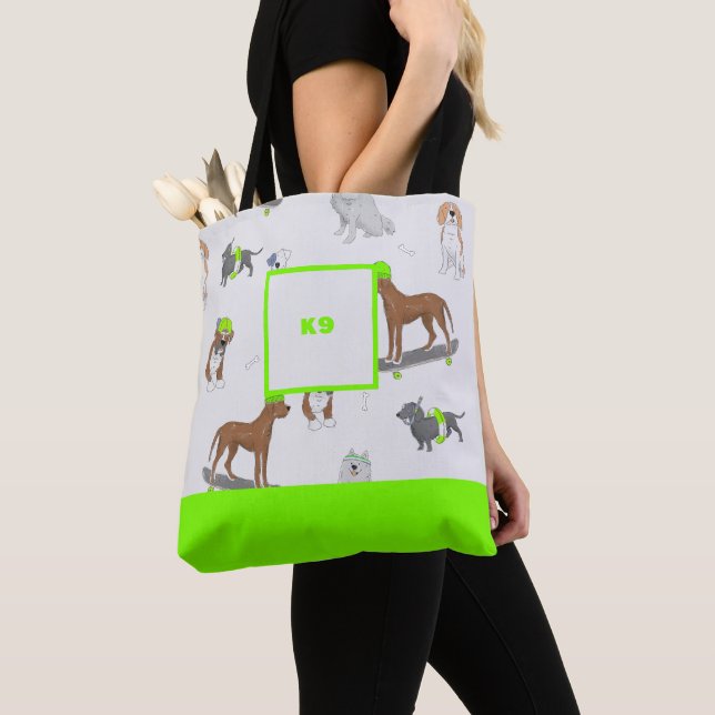 Personalised Allover printed Dog Tote Bag (Close Up)
