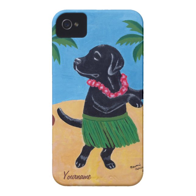 Personalised Aloha Black lab Painting Case-Mate iPhone Case (Back)