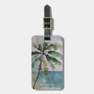 Personalised Aloha Hawaiian Watercolor Luggage Tag