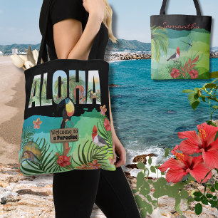 Personalised Aloha Tropical Paradise Double-Sided Tote Bag