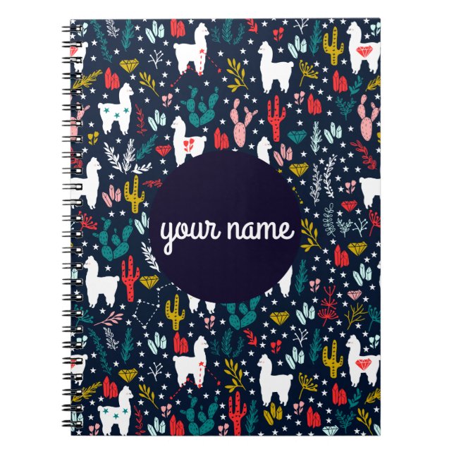Personalised Alpaca Spiral Notebook (Front)