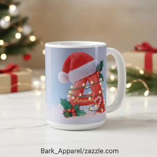 Personalised Alphabet 'A' Christmas  Coffee Mug
