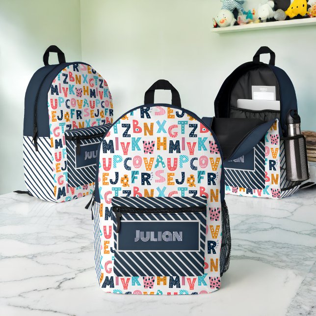 Personalised Alphabet Fun Kids - Back to School Printed Backpack (Creator Uploaded)