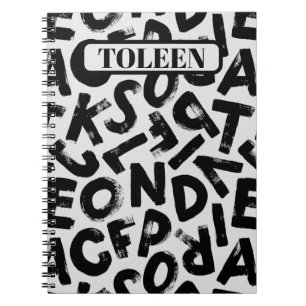 Personalised Alphabet Letter Pattern             Notebook