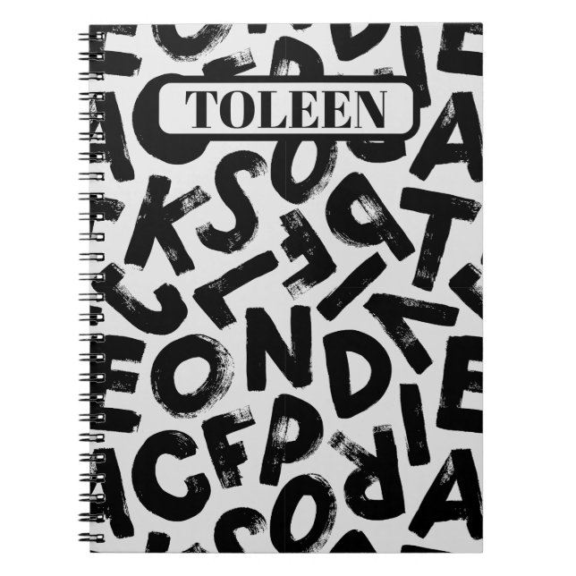 Personalised Alphabet Letter Pattern             Notebook (Front)
