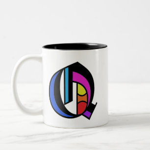Personalised Alphabet modern Q Mug