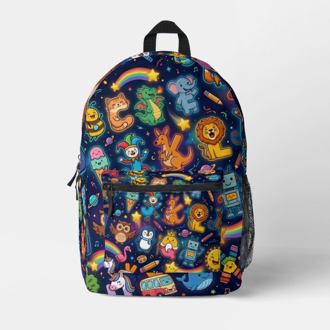Personalised Alphaland Kids Explorer Backpack Dark (Front)