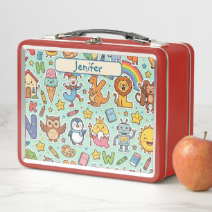 Personalised Alphaland Kids Lunch Red Box