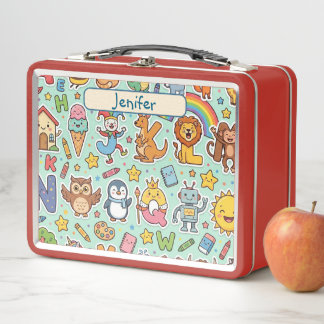 Personalised Alphaland Kids Lunch Red Box