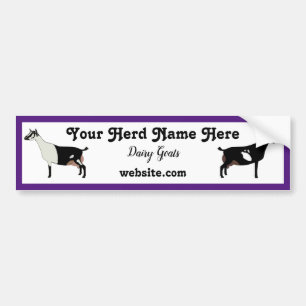 Personalised Alpine and Nubian Dairy Goat Bumper Sticker
