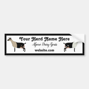 Personalised Alpine Dairy Goat Bumper Sticker