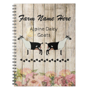 Personalised Alpine Dairy Goat Farm Notebook